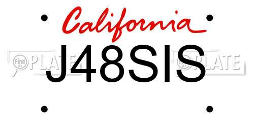 J48SIS California License Plate