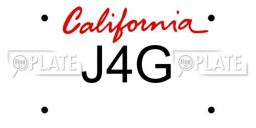 J4G California License Plate