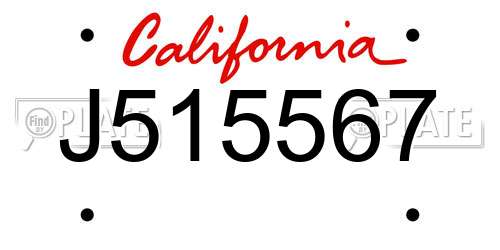 J515567 California License Plate