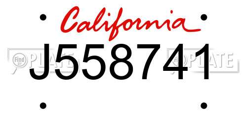 J558741 California License Plate