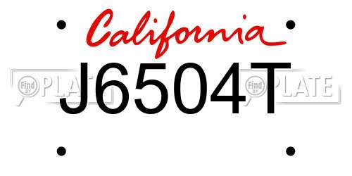 J6504T California License Plate