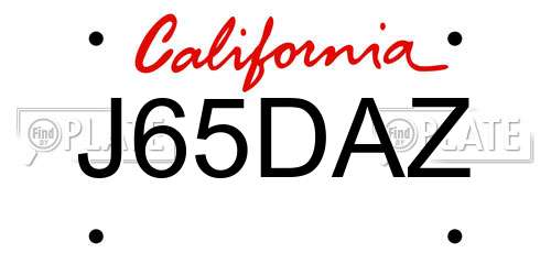 J65DAZ California License Plate
