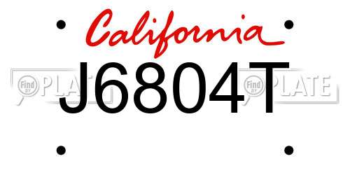 J6804T California License Plate