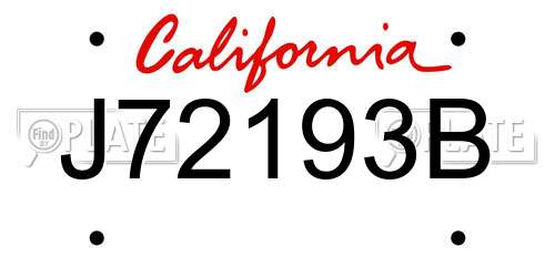 J72193B California License Plate