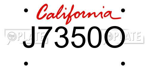 J7350O California License Plate