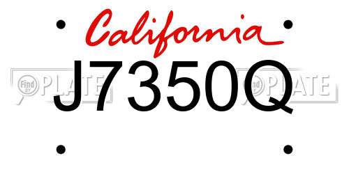 J7350Q California License Plate