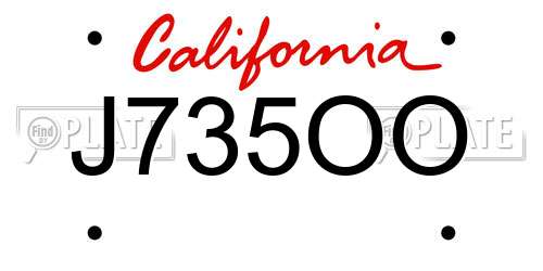 J735OO California License Plate