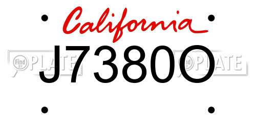 J7380O California License Plate
