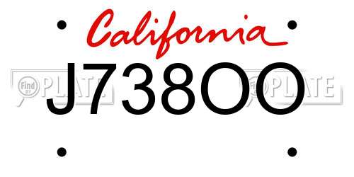 J738OO California License Plate