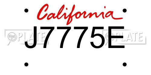 J7775E California License Plate