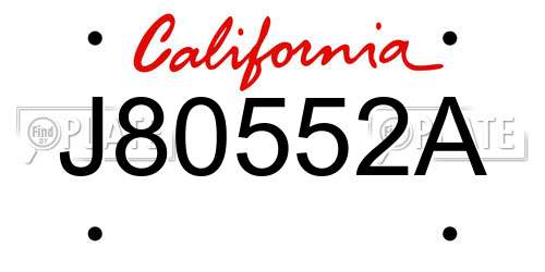 J80552A California License Plate