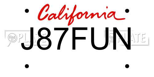 J87FUN California License Plate