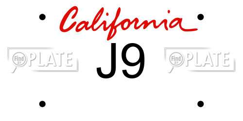J9 California License Plate