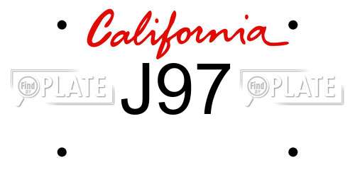 J97 California License Plate