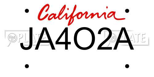 JA4O2A California License Plate