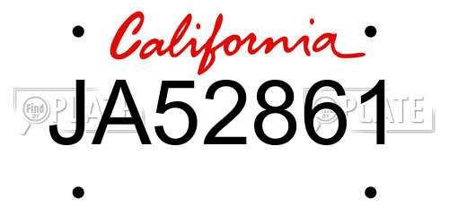 JA52861 California License Plate