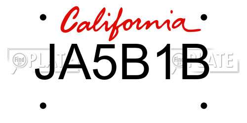 JA5B1B California License Plate