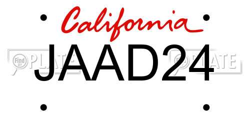 JAAD24 California License Plate
