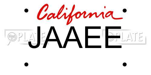 JAAEE California License Plate