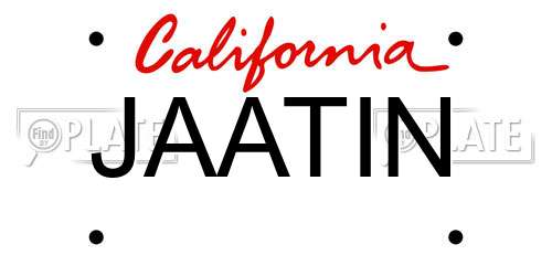 JAATIN California License Plate