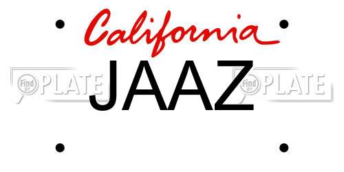 JAAZ California License Plate