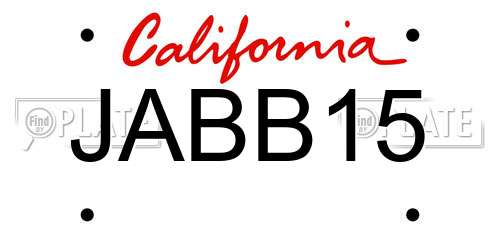 JABB15 California License Plate
