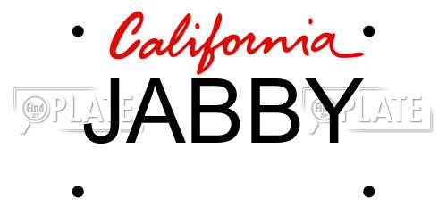 JABBY California License Plate