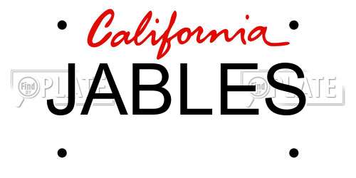 JABLES California License Plate