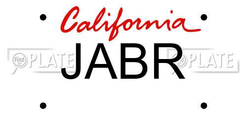 JABR California License Plate