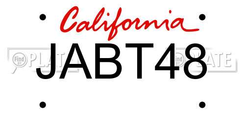 JABT48 California License Plate