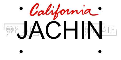 JACHIN California License Plate