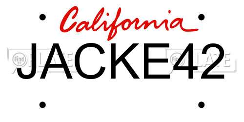JACKE42 California License Plate
