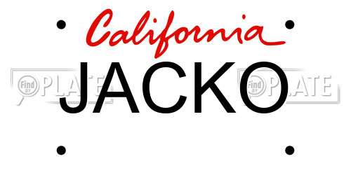JACKO California License Plate