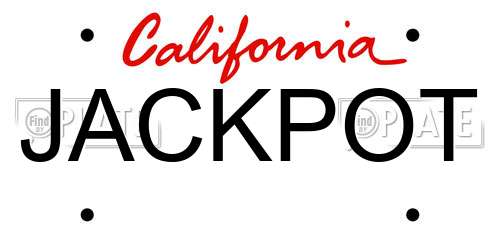 JACKPOT California License Plate