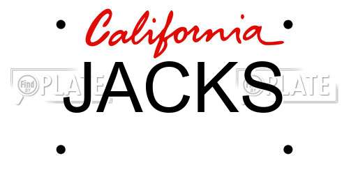 JACKS California License Plate