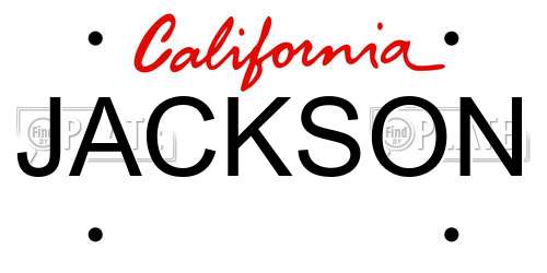 JACKSON California License Plate
