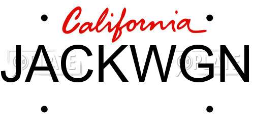 JACKWGN California License Plate