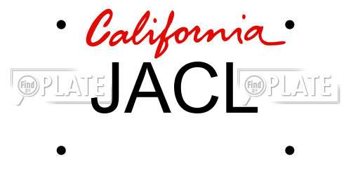JACL California License Plate