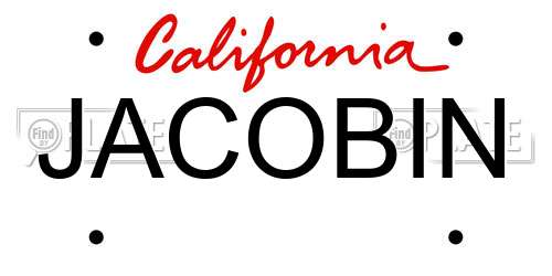 JACOBIN California License Plate
