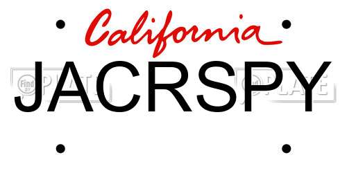 JACRSPY California License Plate