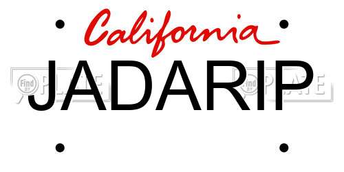 JADARIP California License Plate