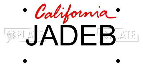 JADEB California License Plate