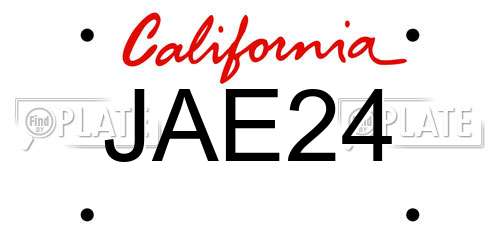 JAE24 California License Plate