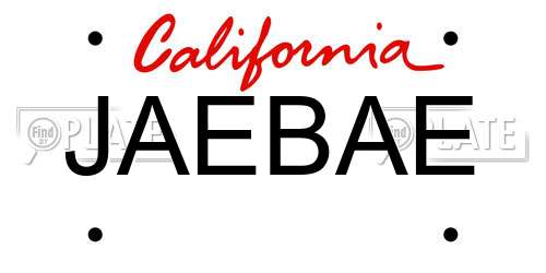 JAEBAE California License Plate