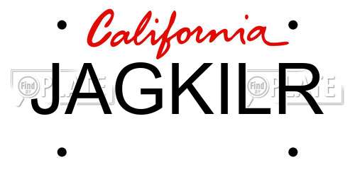 JAGKILR California License Plate