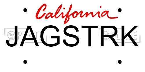 JAGSTRK California License Plate