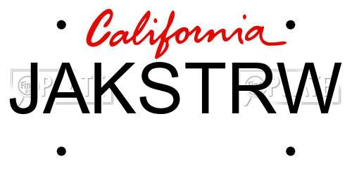 JAKSTRW California License Plate