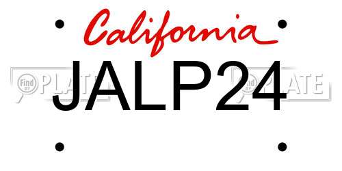 JALP24 California License Plate