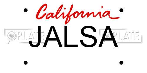 JALSA California License Plate