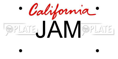 JAM California License Plate